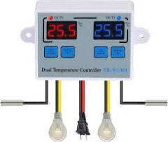XK-W1008 DC 12V 120W İkili Dijital Sıcaklık Kontrollü Termostat