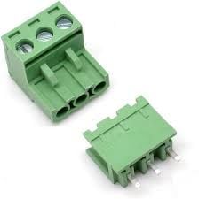 3LÜ 5.08MM 180°C TAKIM  YEŞİL GEÇMELİ KLEMENS