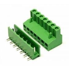 7Lİ 3.81MM 180°C TAKIM YEŞİL GEÇMELİ KLEMENS