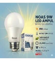NOAS YL95-9001 9W 810 LÜMEN 6500K 108X60 220V BEYAZ LED AMPUL