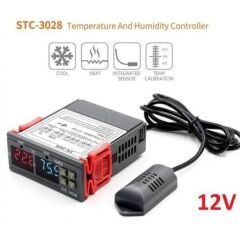 STC-3028 12V Lcd Ekran Nem Sıcaklık Kontrol Termostatı