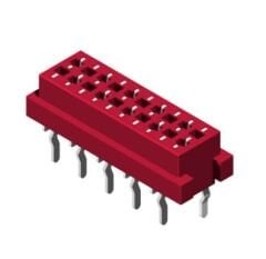 58MNS2G-06T0TB1 MICRO MATCH KONNEKTÖR THT V/T 6 PİN (2X3) 2.54MM DİŞİ KIRMIZI CONNECTOR