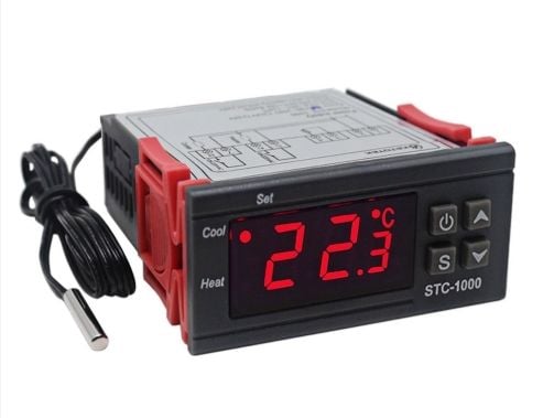 STC-1000 AC 110-220V 10A LCD Ekranlı NTC Sensörlü Termostat Sıcaklık Kontrol Modülü