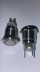 19MM MAVİ LEDLİ   PASLANMAZ ÇELİK GÖVDELİ ON-OFF METAL BUTON