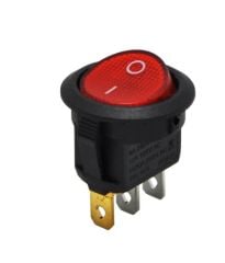 YUVARLAK IŞIKLI ANAHTAR KIRMIZI 12VOLT