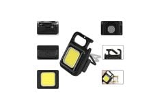 Cob Rechargeable Keychain Light Şarj Edilebilir Şarjlı Mini Mıknatıslı El Feneri Anahtarlık Tirbuşon