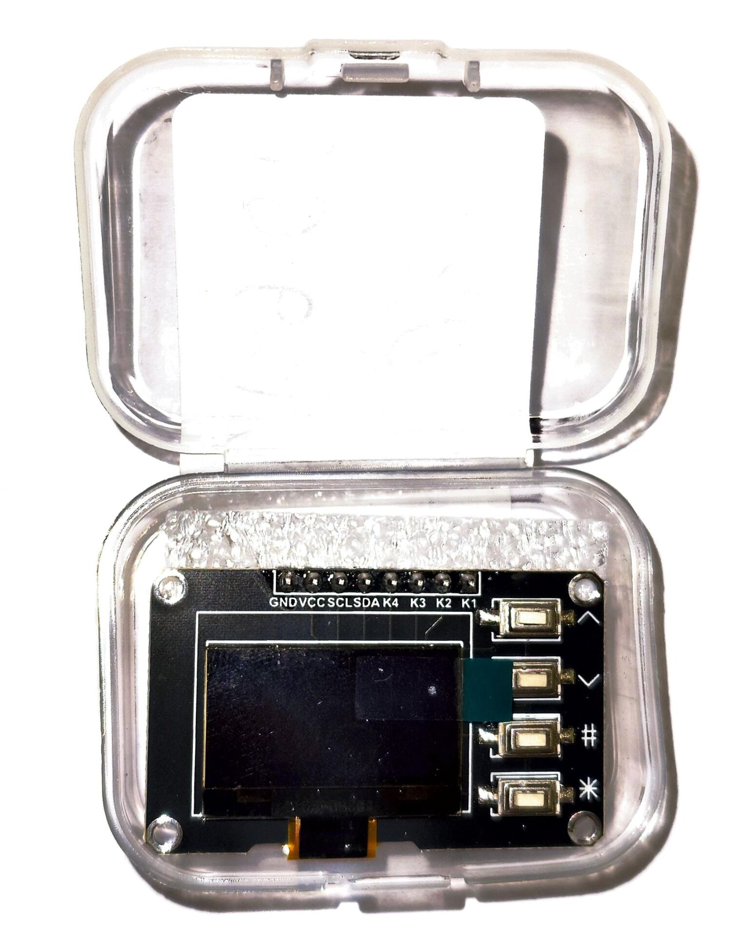 0.96'' inc 128X64 4 PİN BUTONLU OLED GRAFİK LCD EKRAN MAVİ