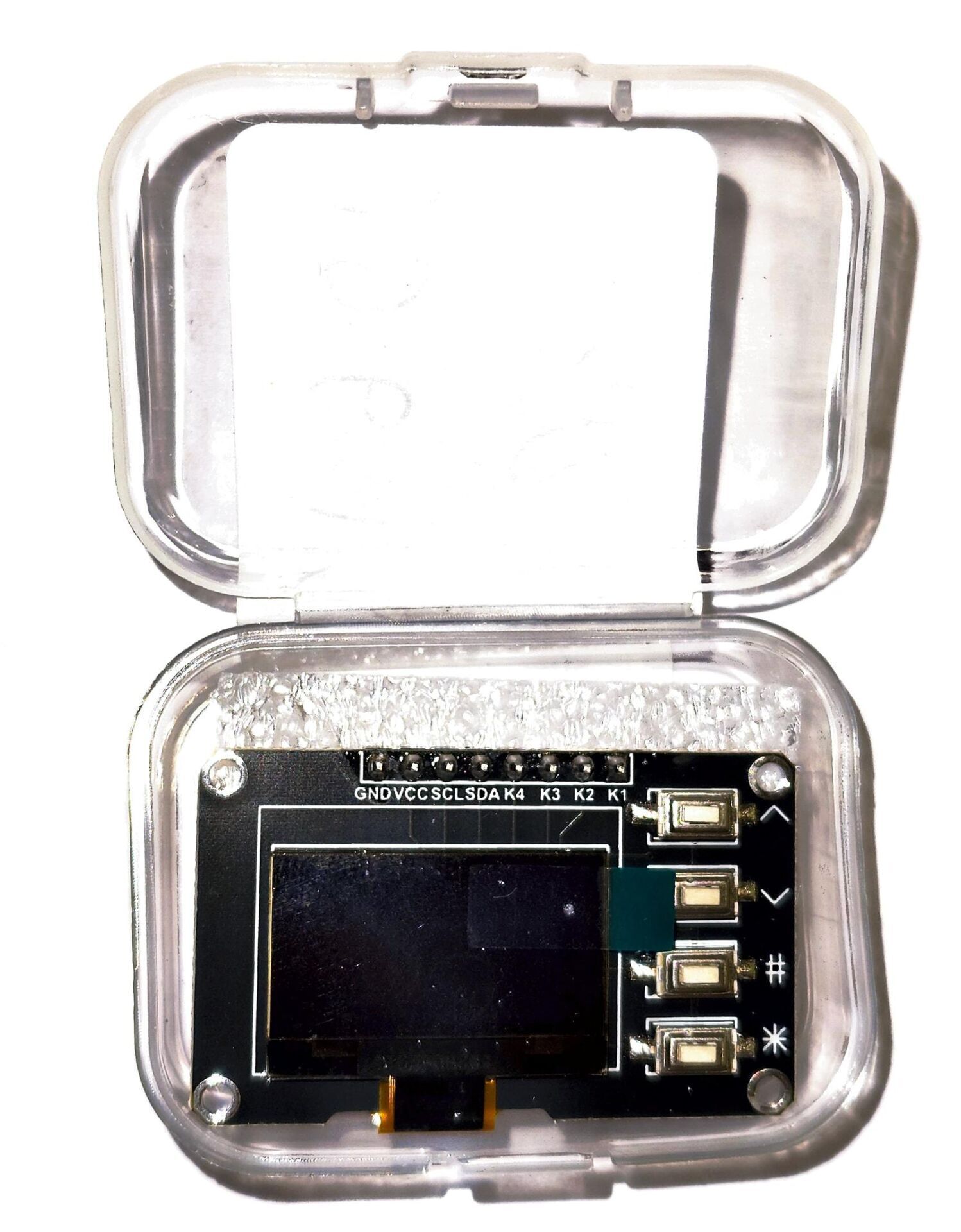 0.96 1315 4P BTN-W -  0.96'' inc 128X64 4 PİN BUTONLU OLED GRAFİK LCD EKRAN BEYAZ