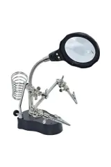 TE-801 LED Işıklı Büyüteçli ve Havya Standlı Yardımcı Lehimleme Standı