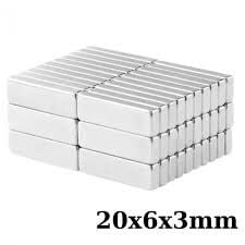 Neodyum Magnet 20x6x3mm Güçlü Neodim Mıknatıs