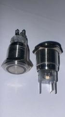 19MM MAVİ   PASLANMAZ ÇELİK GÖVDELİ ON-OFF KALICI METAL BUTON