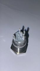 19MM BEYAZ IŞIK LEDLİ PASLANMAZ ÇELİK GÖVDELİ ON-OFF KALICI METAL BUTON