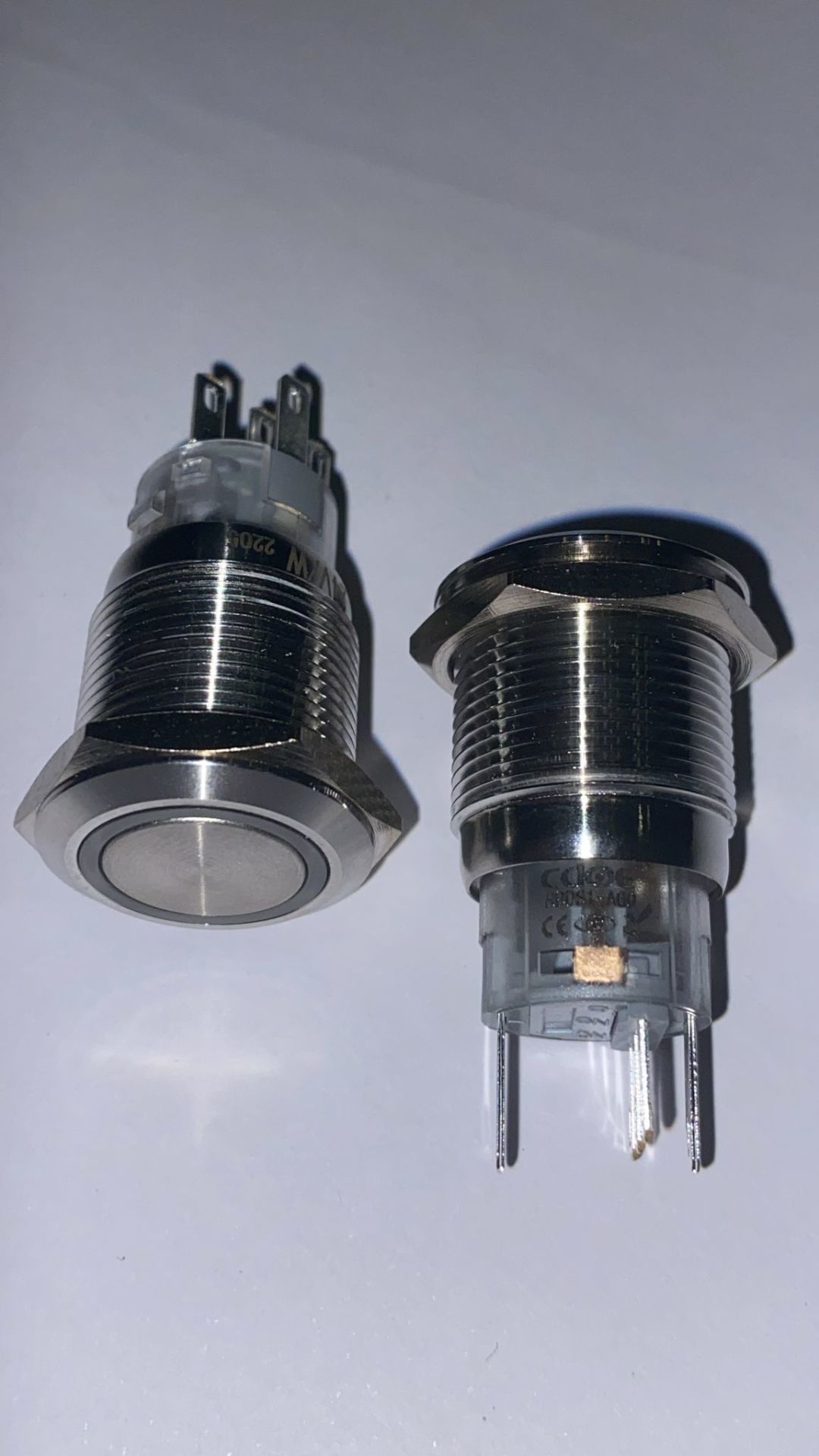 19MM TURUNCU IŞIK LEDLİ PASLANMAZ ÇELİK GÖVDELİ ON-OFF KALICI METAL BUTON