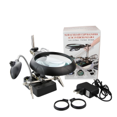 ZD-126-3 Led Işıklı Büyüteçli ve Mercekli Kart Tutucu Havya Sehpası - (MG16129-C)