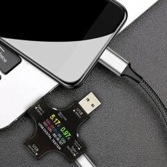 12 İn 1 Çok Fonksiyonlu USB - TYPE-C Dijital Güç Ölçer Test Cihazı (PD/QC Uyumlu)