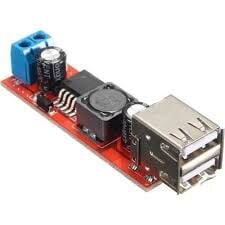 Çift USB Çıkışlı 9V/12V/24V/36V - 5V 3A Voltaj Düşürücü Modülü