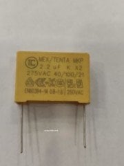 10 ADET - 2.2UF 275VAC X2 MKP R:27.5MM POLYESTER KONDANSATÖR