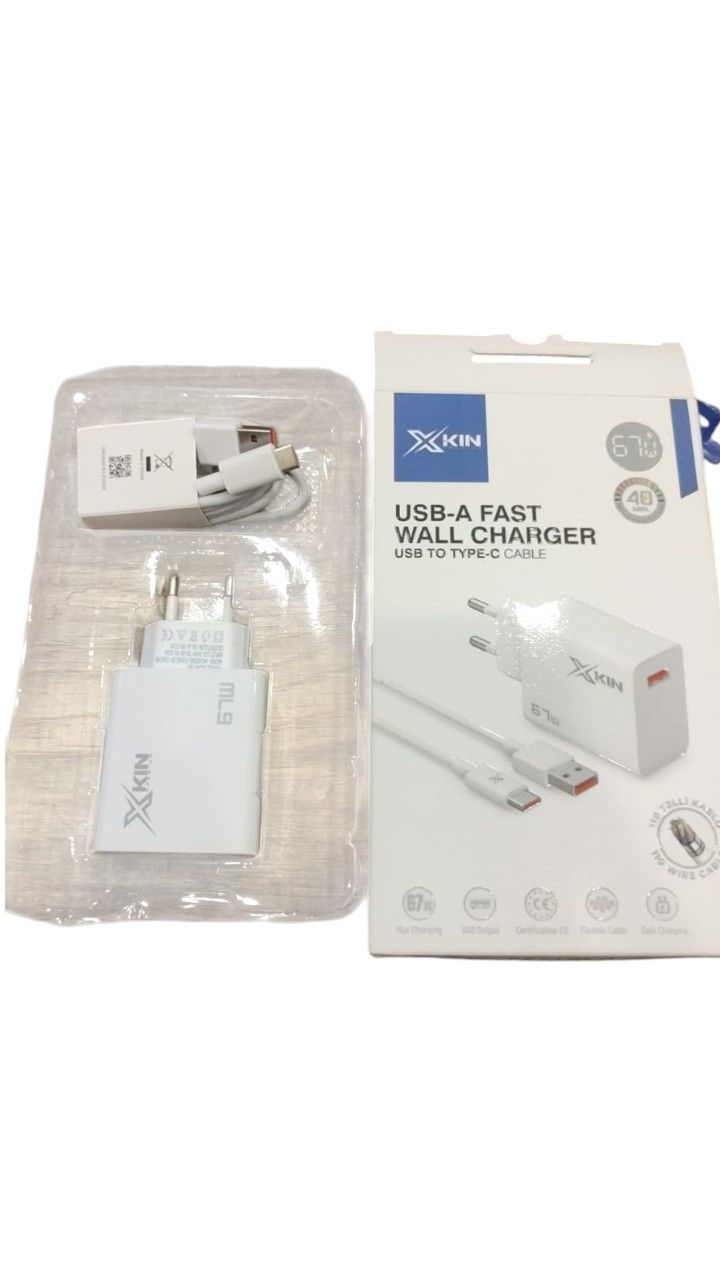 XKIN 67W USB-A FAST WALL CHARGER USB-A/TYPE-C  ŞARJ ADAPTÖRÜ/KABLOSU