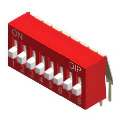 NDA-08V DIP SWITCH 8 POS. SPST 25MA 24VDC THT RA