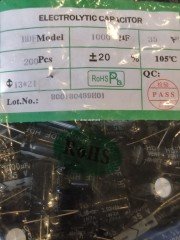 1000UF 35V 105C 13X21 ELEKTROLİTİK ALÜMİNYUM KONDANSATÖR