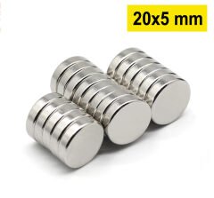 Neodyum Magnet Yuvarlak Mıknatıs 20x5mm