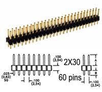HEADER  60PİN 2X30 2.54MM ERKEK 180C PIN HEADER